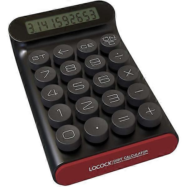Mechanical Switch Calculator, Handheld for Daily and Basic Office, 10-Digit Large LCD Display (Pink)
