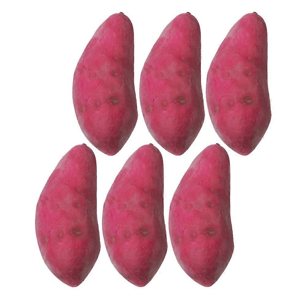 Artificial Sweet Potatoes 6Pcs in Brown Foam for Tabletop Display and Home Decor Adding Vibrant Color