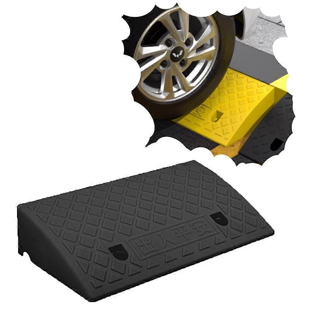 Portable Anti Slip Driveway Loading Ramp Motorcycles And Wheelchairs Curb Ramp Steps 49x27x7cm Durable Plastic Black