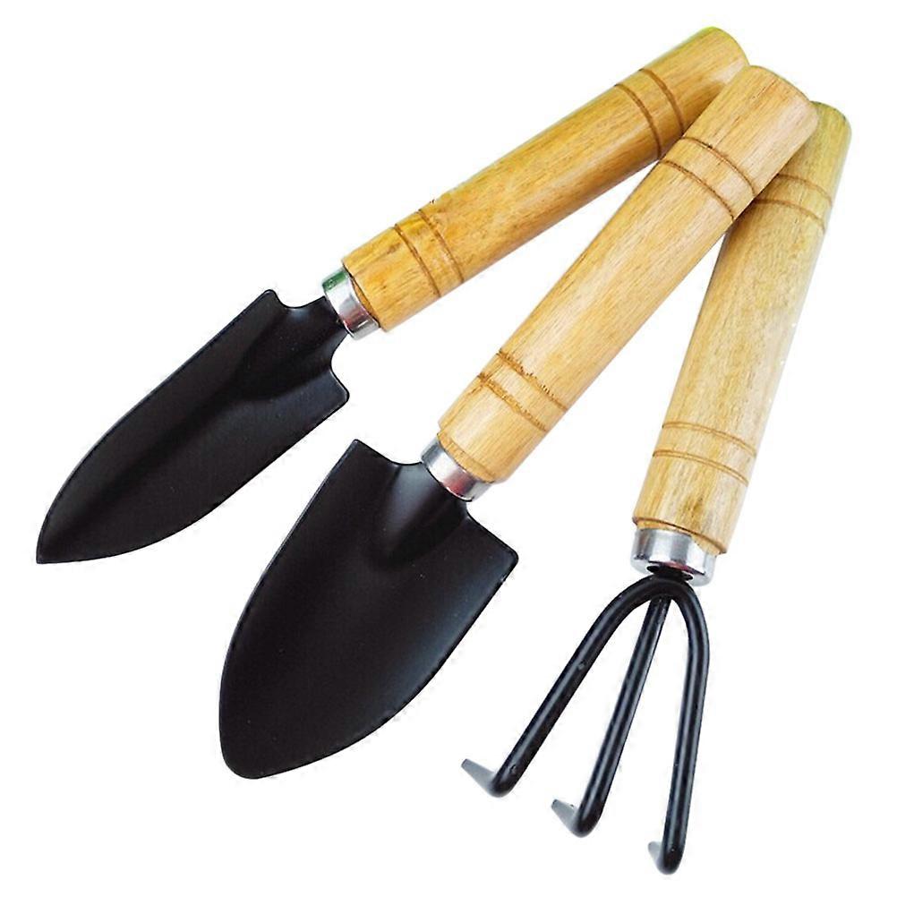3pcs Mini Iron Hand Shovel Trowel Rake for Garden / Outdoor / Camping (Black)