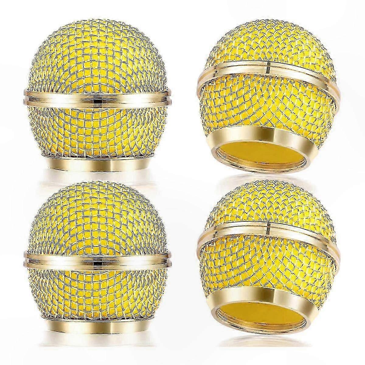 4-Pack Mic Grille Replacement, Mesh Grill Head for Wired & Wireless Microphones