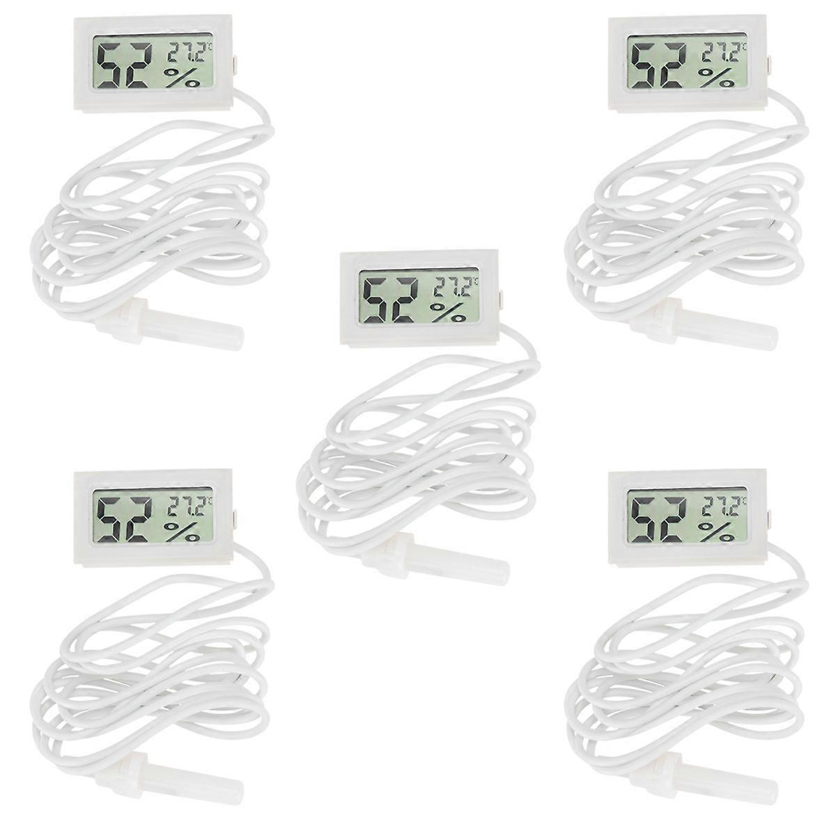 Mini Digital Hygrometer Temperature And Humidity Meter Indoor Vehicle Refrigerator ABS Material Low Power Consumption 5Pcs