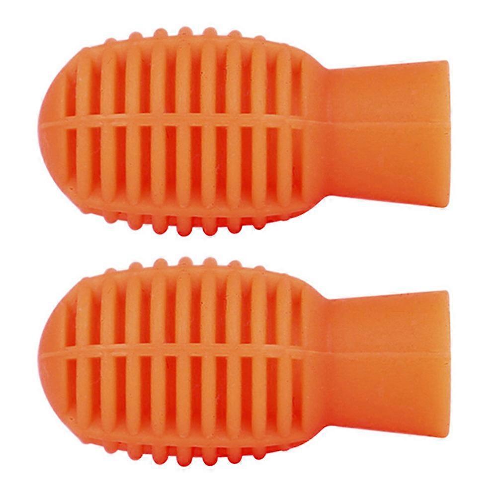 Drumstick Mute Cap Protective Accessories For Travel 3.3X1.6X1.6CM Orange Volume Reduction 2Pcs