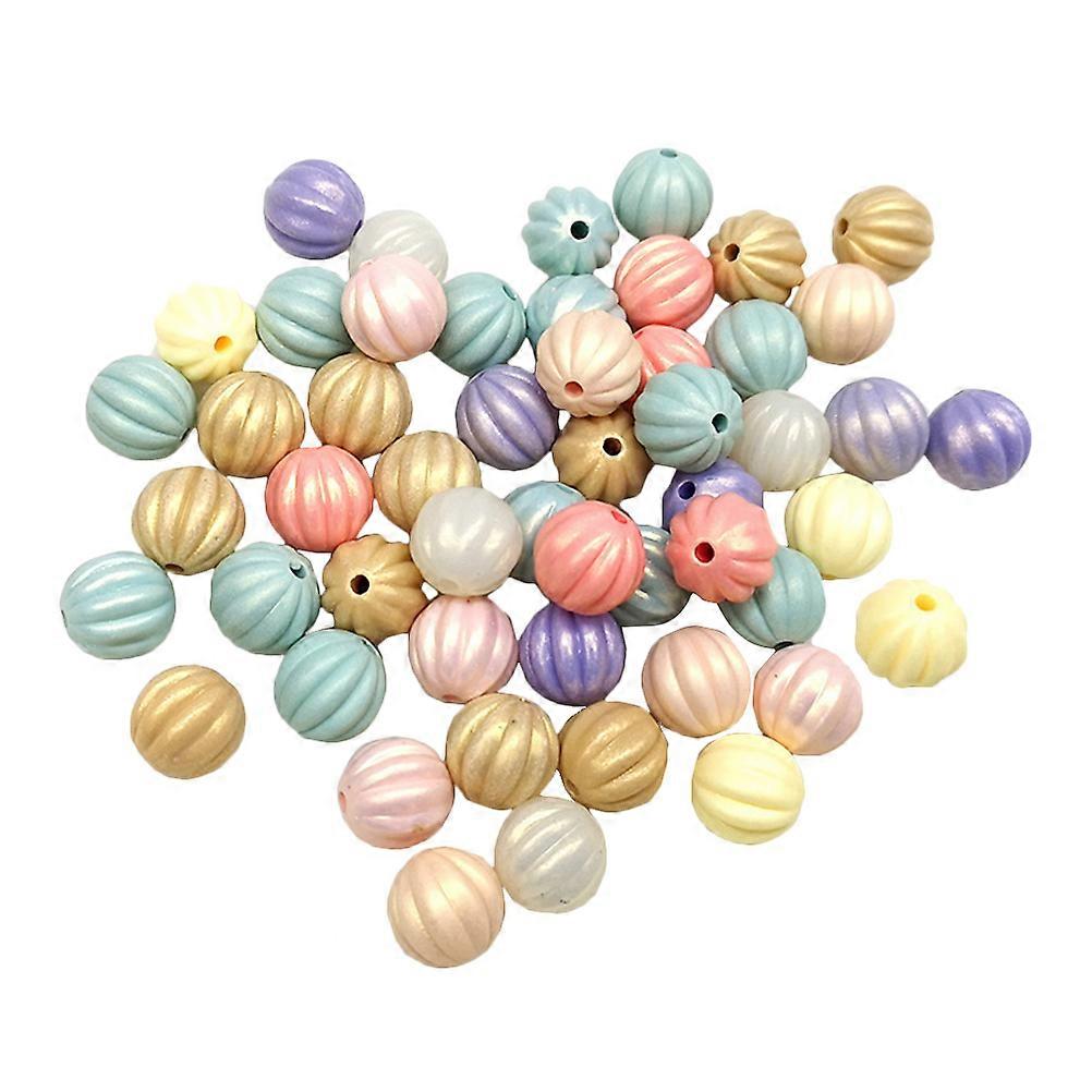 Acrylic Spacer Beads for DIY Making Multicolor Smooth Surface Round Pumpkin Beads 50pcs