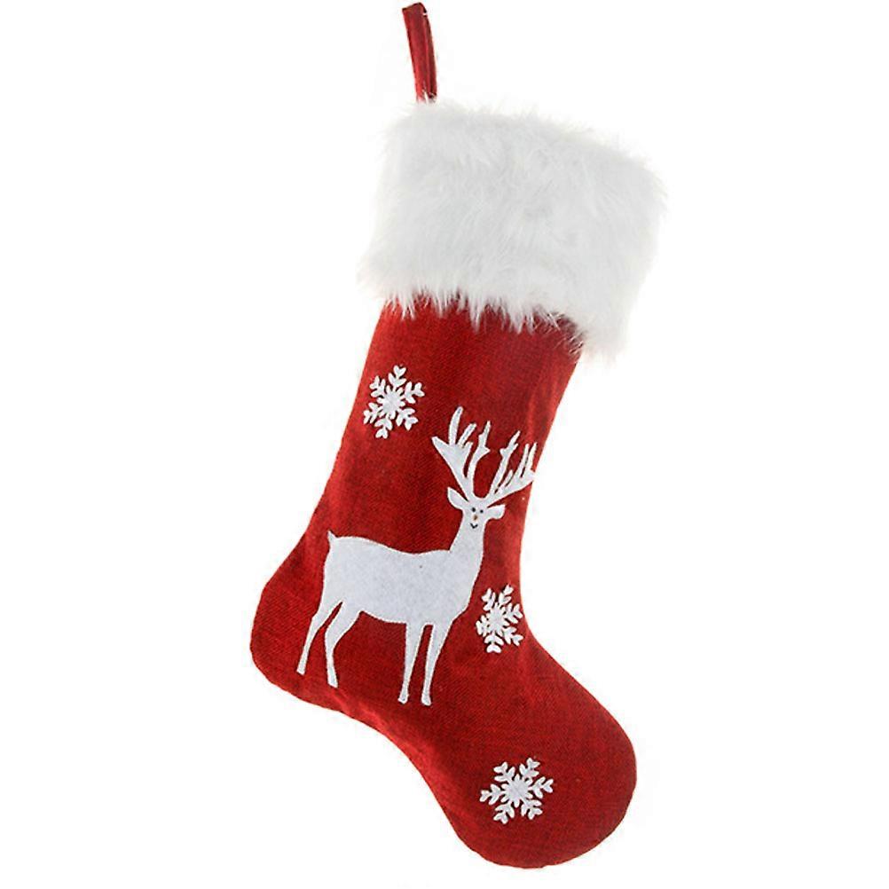 Christmas Tree Ornaments Red Holiday Sock-shaped Decoration With Lights 1Pcs