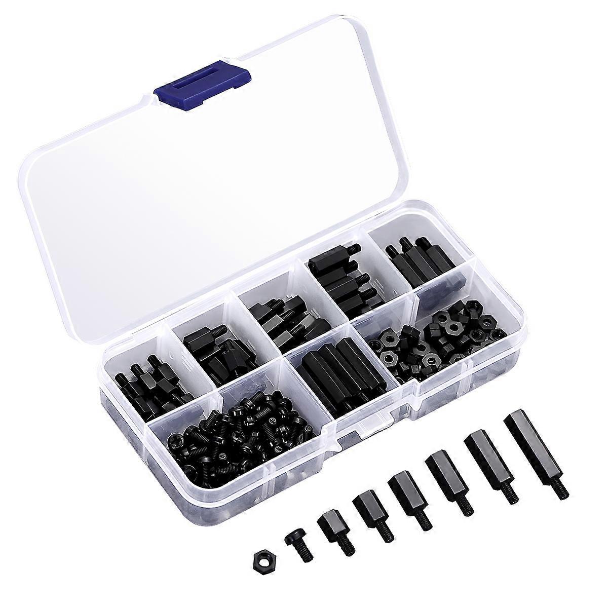 Nylon Standoffs Screws Nuts Kit For Computer Motherboard Components 8mm Fixing 180Pcs