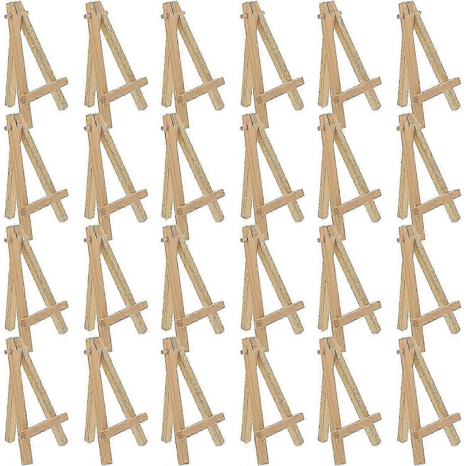 24pcs 12.7cm Mini Wooden Display Stands, Easels, Table Top Stands Hr