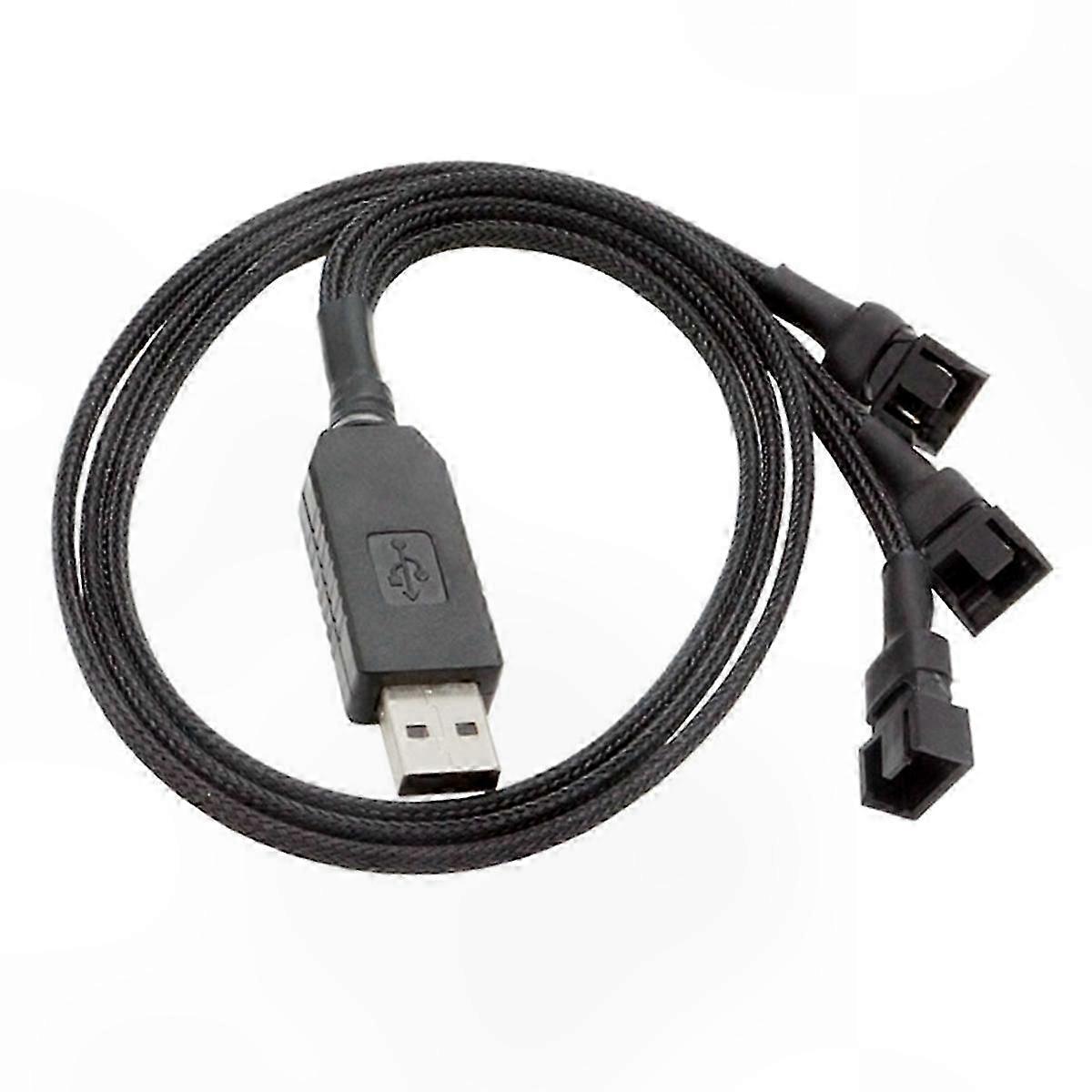 4-Pin PC Cooling Fan Adapter Cable, 12V USB to 3-Way Power Converter for Computer Fans