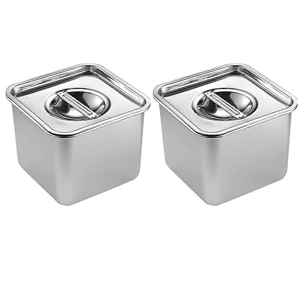 Stainless Steel Buffet Food Holder 2Pcs For Catering Events Canteen Supplies 18X18X13CM Multifunctional Design Food Serving