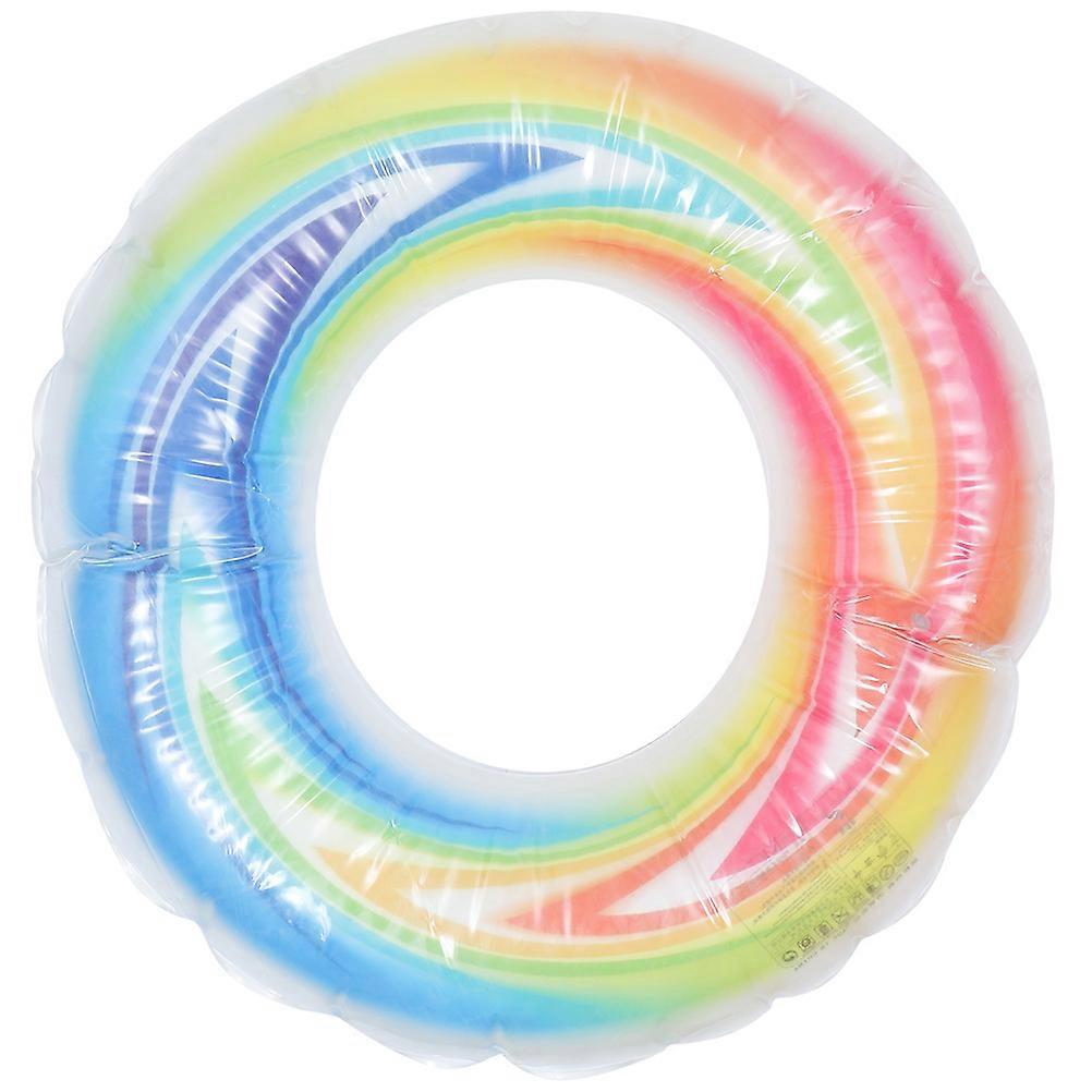 Rainbow Inflatable Swimming Ring Pool Float Tube for Summer Beach River Fun
