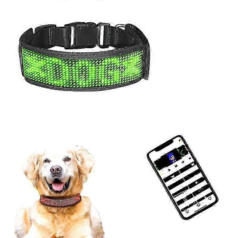 LED ekran pet yaka anti-kayıp mesaj yetenekli yaka kurşun halat köpek ışık yayan LED yaka