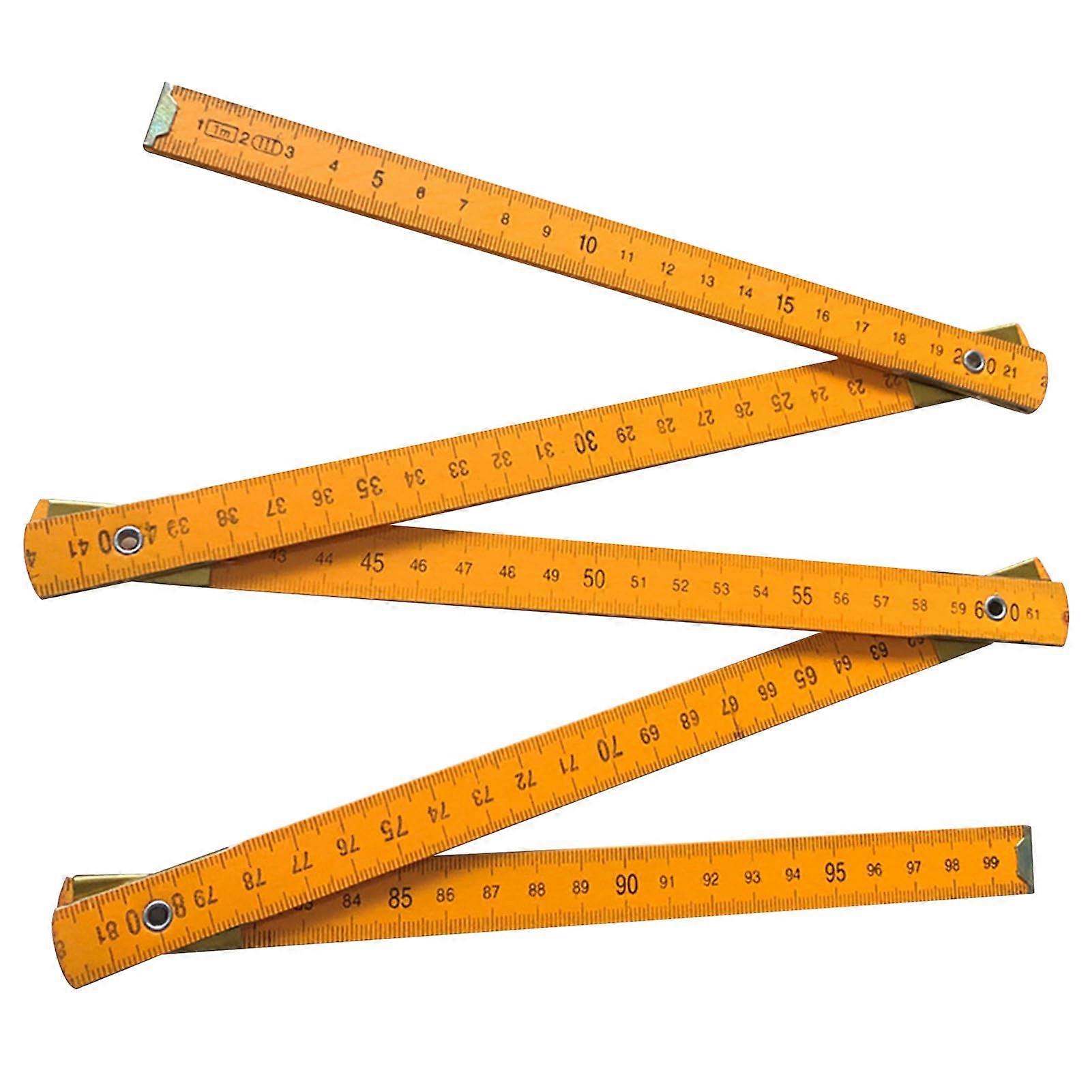 Wooden Measuring Stick 1 Metre Ruler, Folding Wooden Ruler, Metric Scale For School And Teaching Tools
