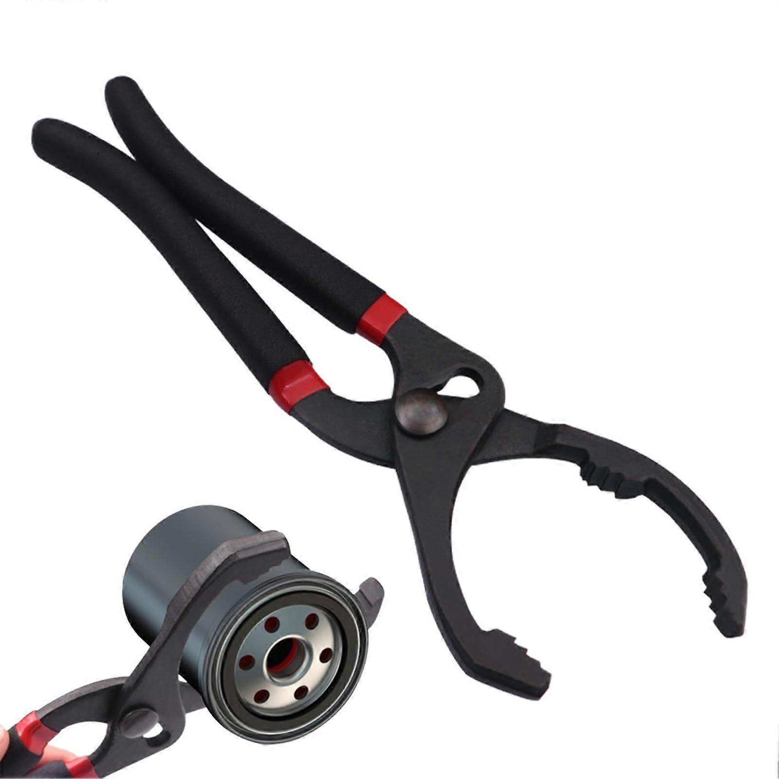 Oil Filter Wrench, Adjustable 10 Inch / 12 Inch, Motorcycle Filter Pliers, Heavy Duty Steel, Fits Most Motorcycles