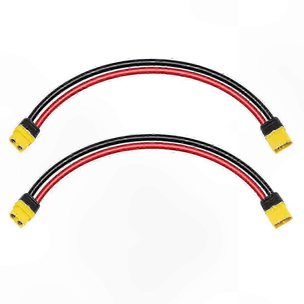 2-Pack 12AWG 1FT XT60 Connector Extension Wires for Solar Panel and RC Battery Use