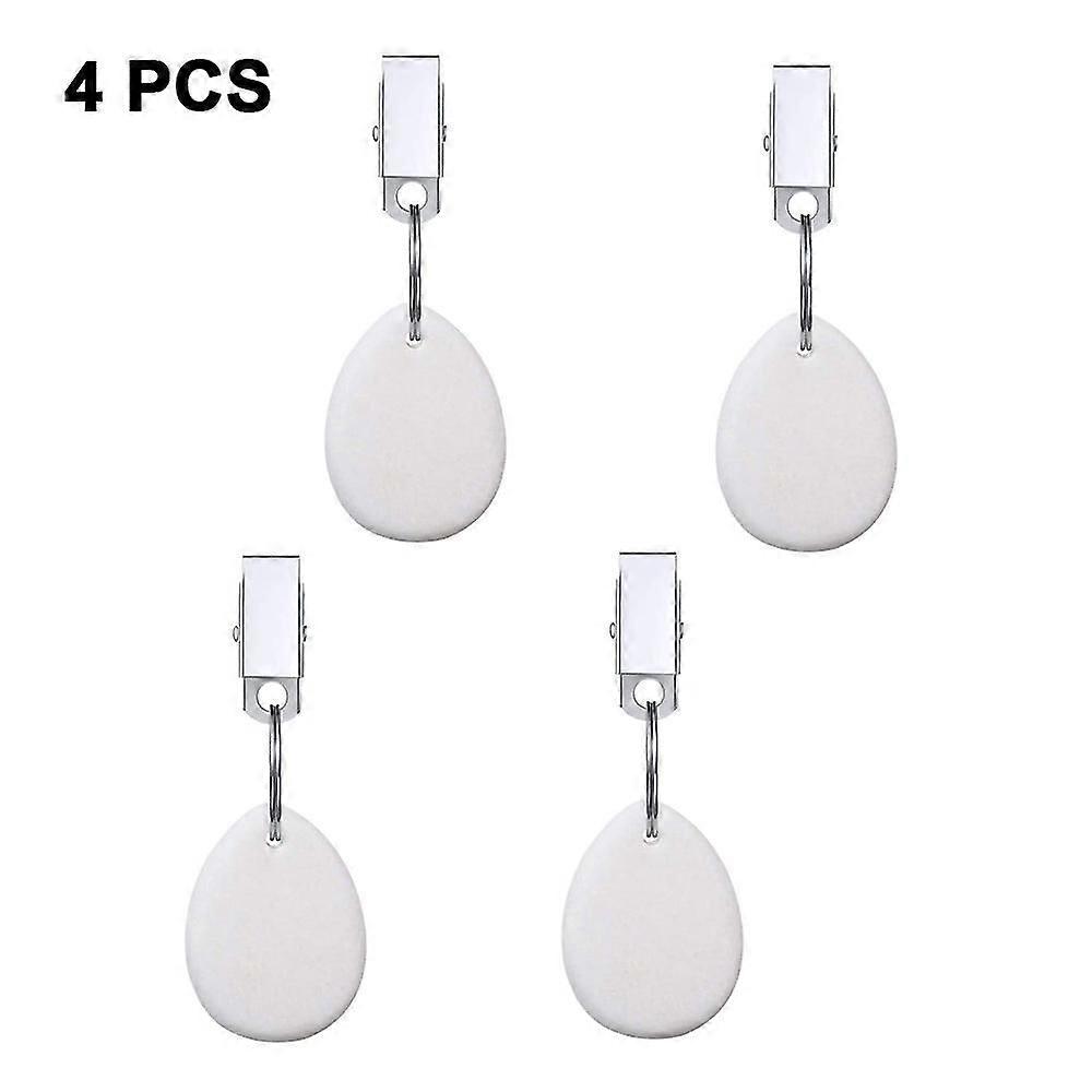 4-Pack White Tablecloth Weights - Outdoor
