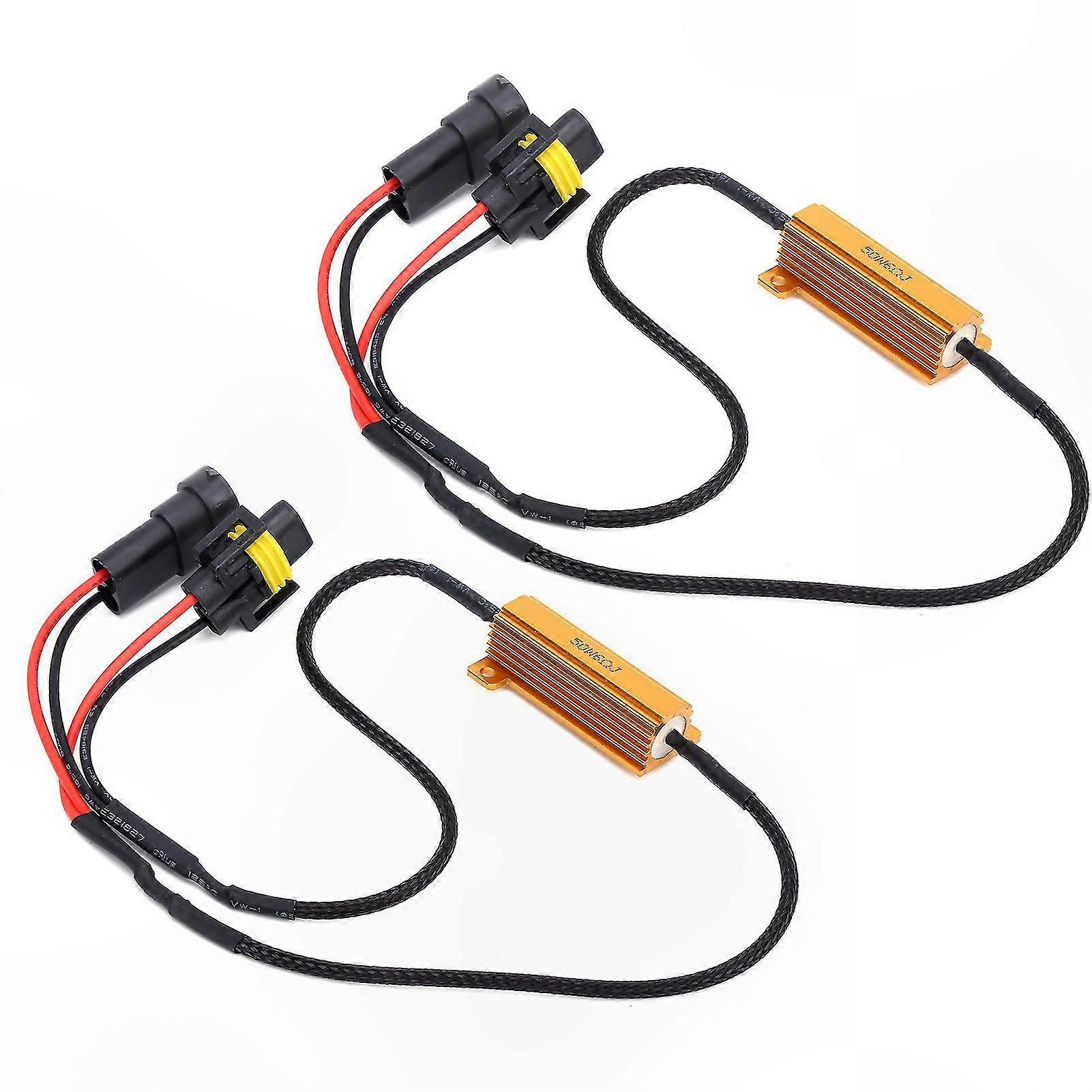2-Pack 50W 6 Load Resistor Adapter for LED Turn Signal and Fog Light Applications H11 880 881 Compatible Metal Construction