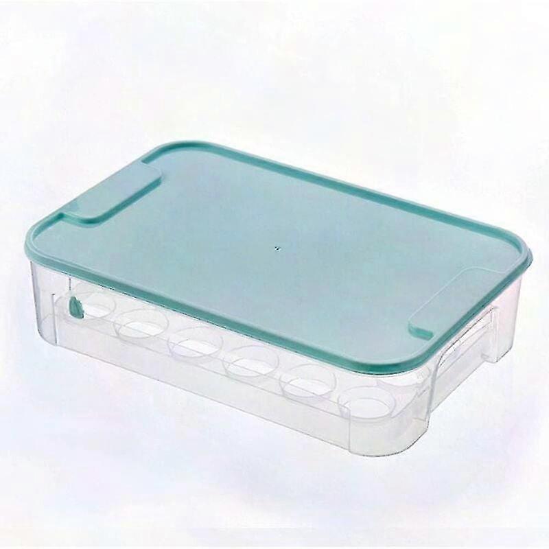 24-Grid Plastic Egg Box Organizer - Large Capacity Single Layer Egg Container for Refrigerator & Kitchen Storage