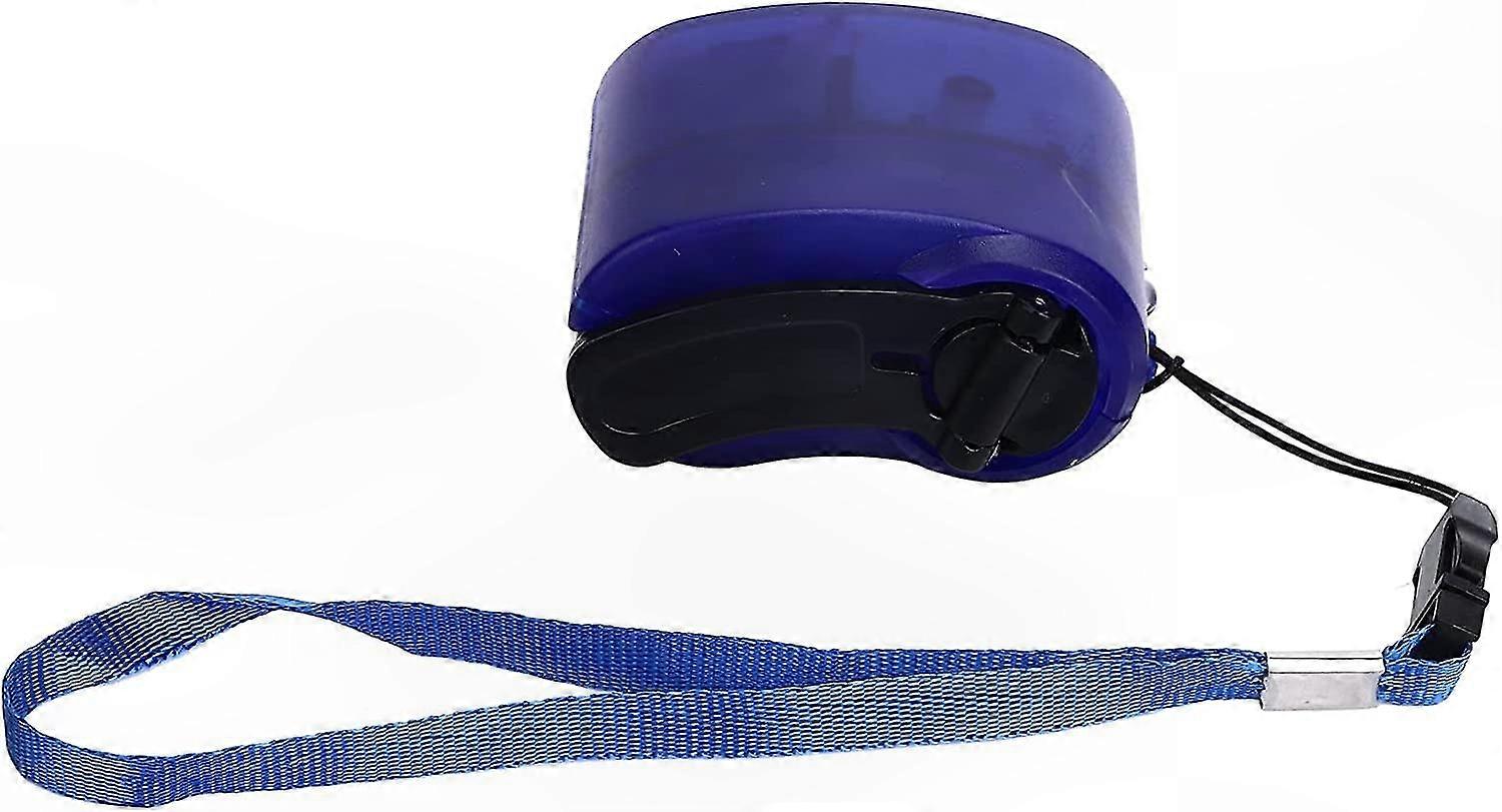 Portable Hand-Crank Emergency Radio Flashlight with USB Phone Charging Function for Outdoor Adventures (Blue)