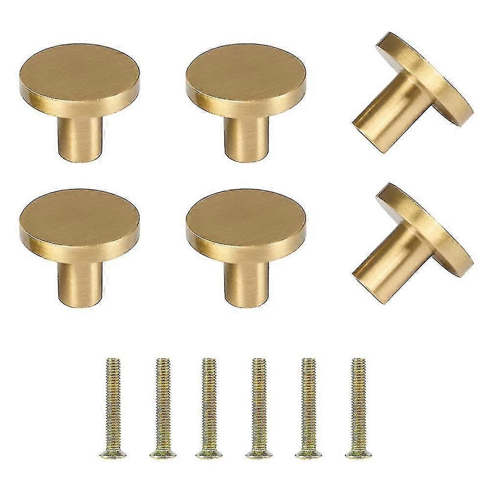 6pcs Brushed Brass Cabinet Knobs for Home