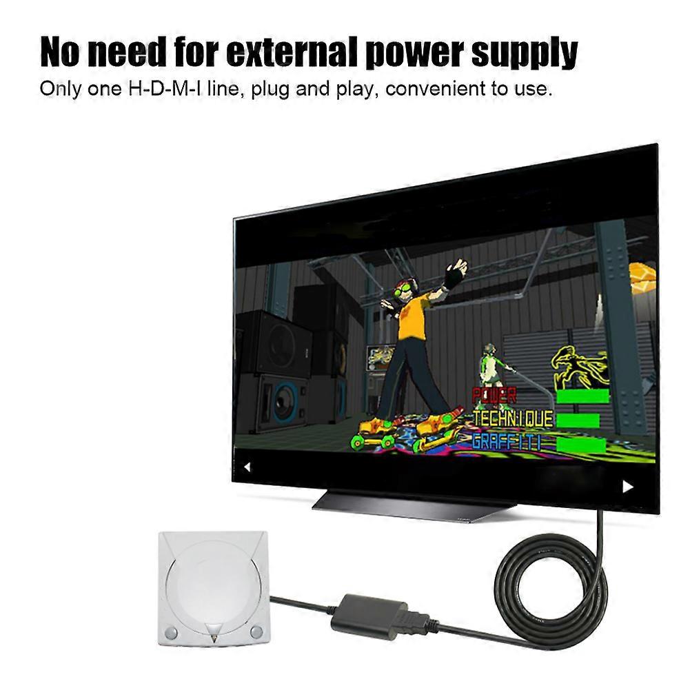 Dreamcast DC Console HDMI Converter Adapter 0.3m Cable ABS