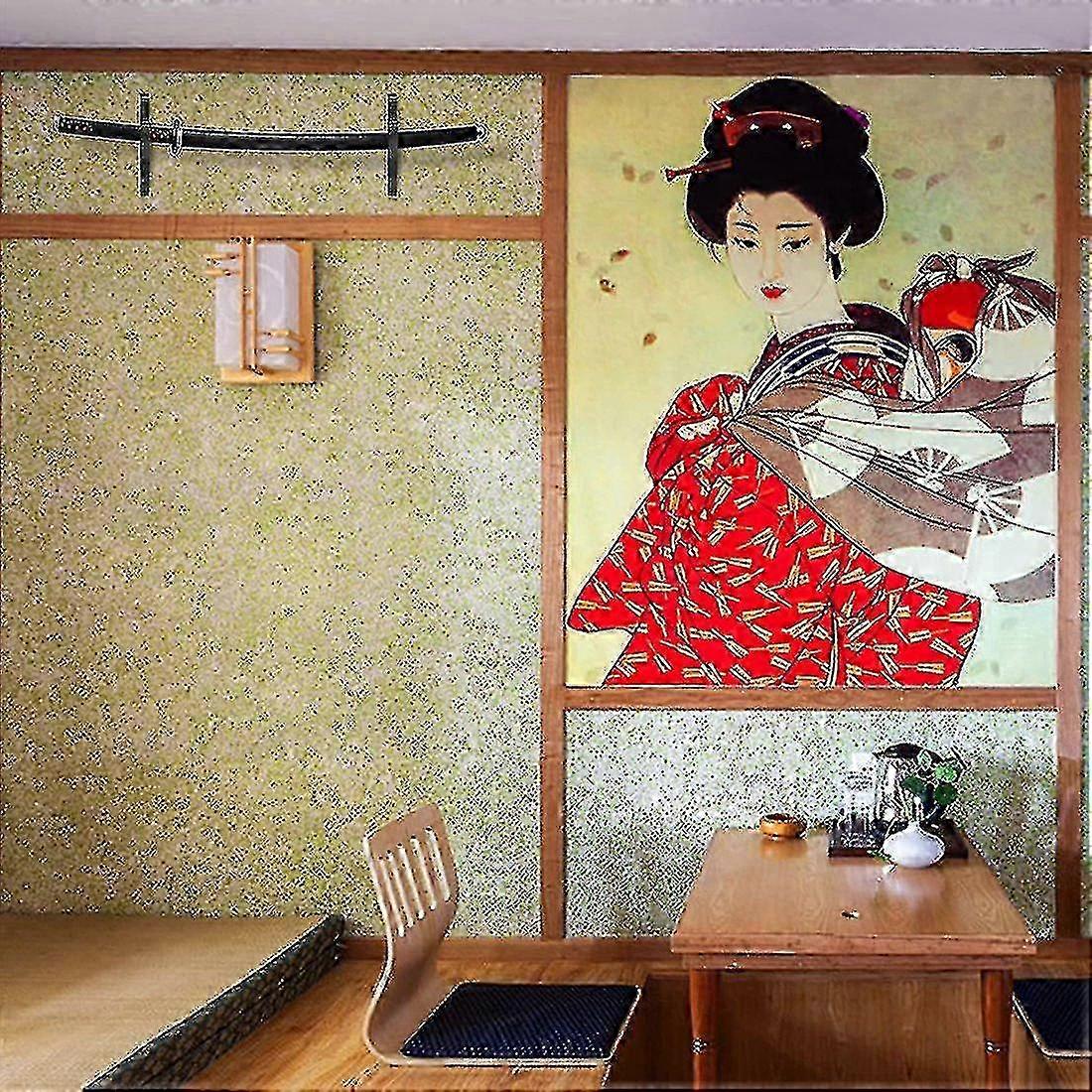 Adjustable 2-Pack Sword Wall Mount with Padded Hanger for Katana Display in Black