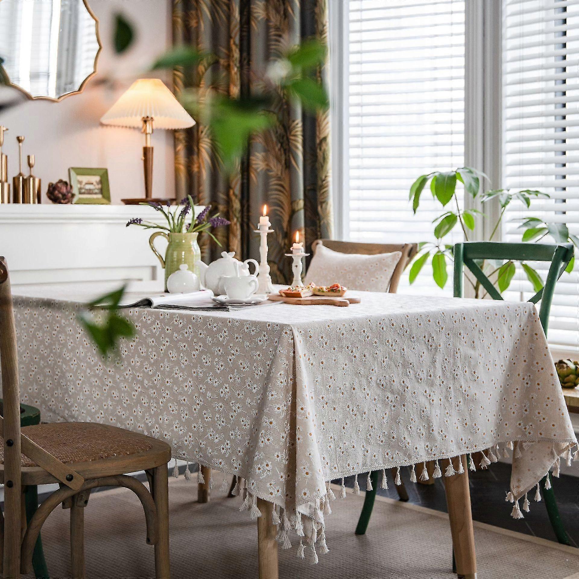 Cute Rectangular Table Cloth, Table Cloth 140 x 260CM, Table Cloth for Kitchen Coffee Dining Table