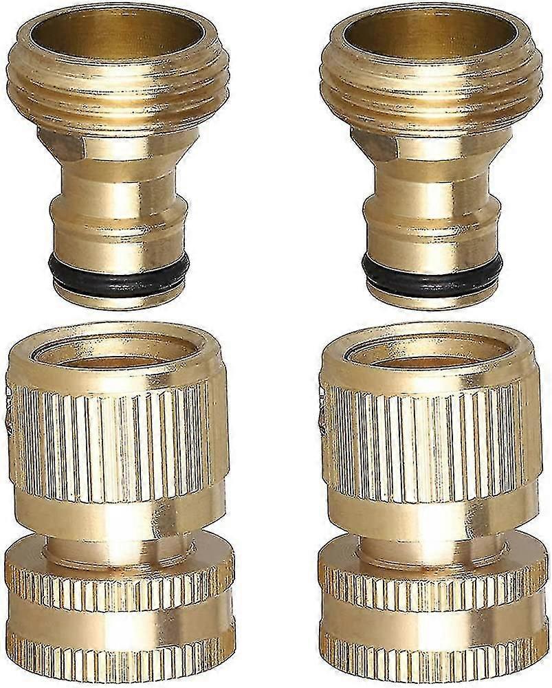 ガーデンホースクイックコネクタ 3/4インチ 真鍮製ガーデンハンドシャワーホース 2組