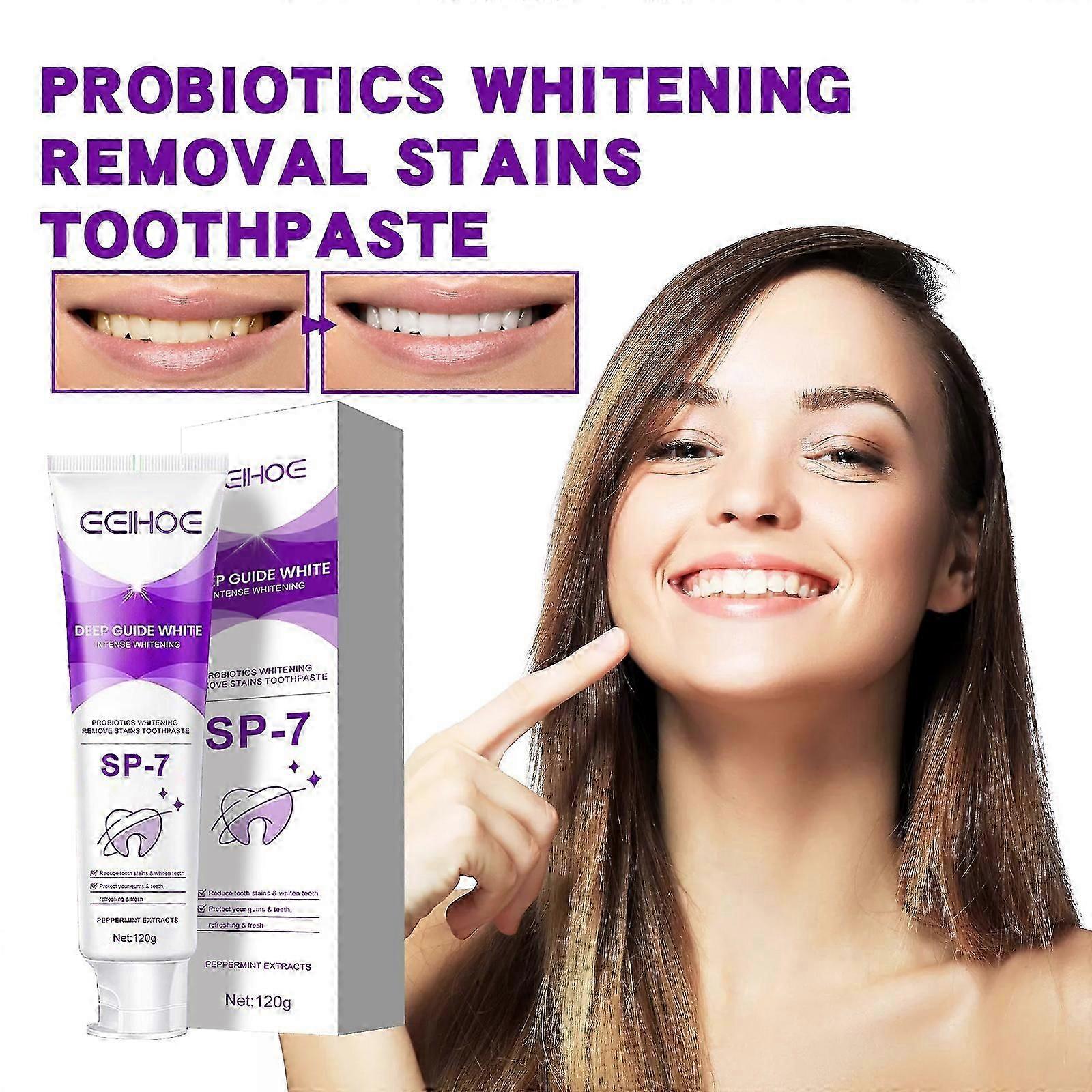 EELHOE probiotic toothpaste, cleans tooth stains, tartar, freshens breath, whitens toothpaste