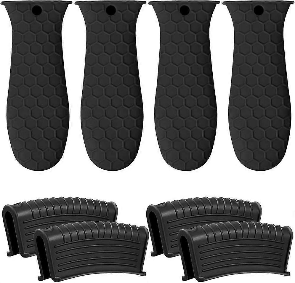 8-Pack Cast Iron Handle Covers, Silicone Hot Handle Holder, Auxiliary Handle