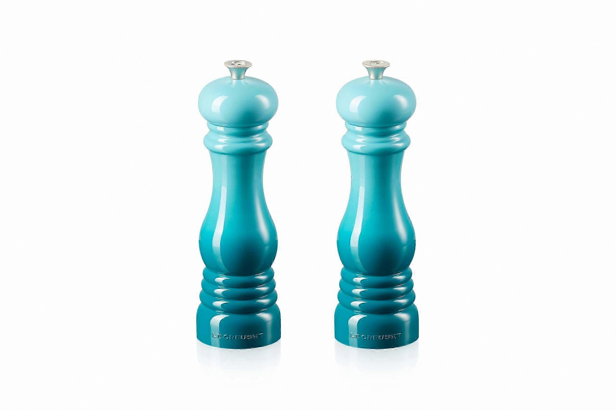 8-Inch Salt and Pepper Mill Set with Caribbean Design