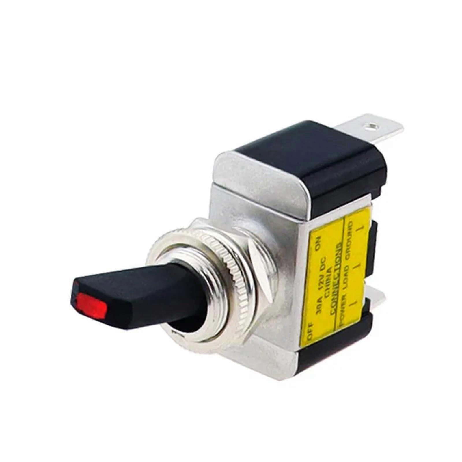 Illuminated Toggle Switch 30A 12V LED SPST ON/OFF 2Position for Cars Trucks Boats ATVs Red