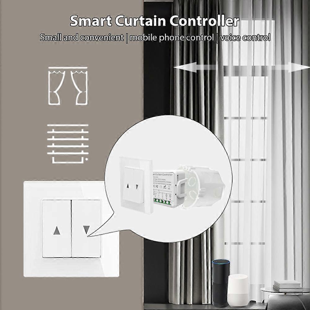 Smart Curtain Controller Zigbee WiFi Switch 4.6x4.2x2.6cm Silent