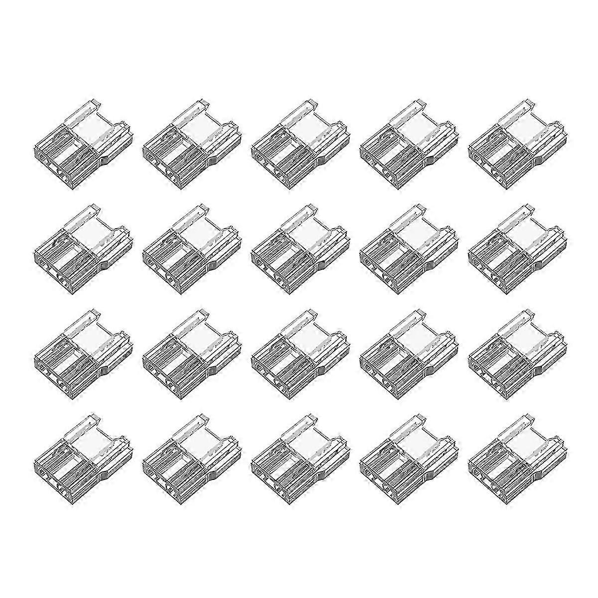 LED Light Strip Connectors 20pcs 2Pin Strip to Wires, 8mm