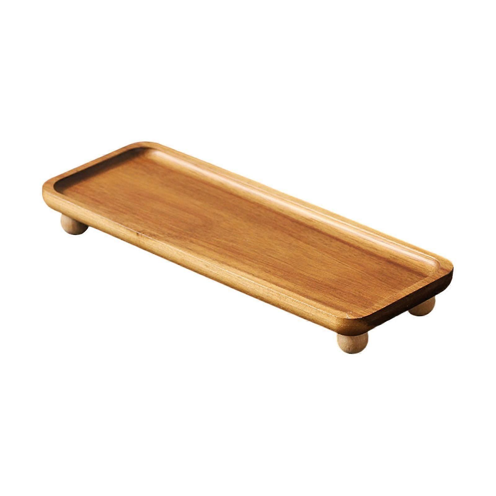 Entrance Storage Tray, Display Pedestal Wood Tray For Kitchen Counter Bathroom Sink Decoration Multiple Purpose Small