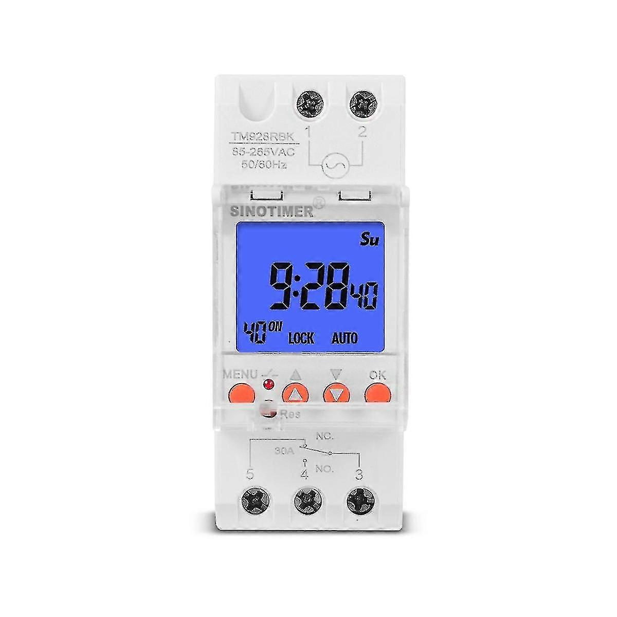 Clock controller, TM928RBKL, backlit screen display, replaceable battery, wide voltage