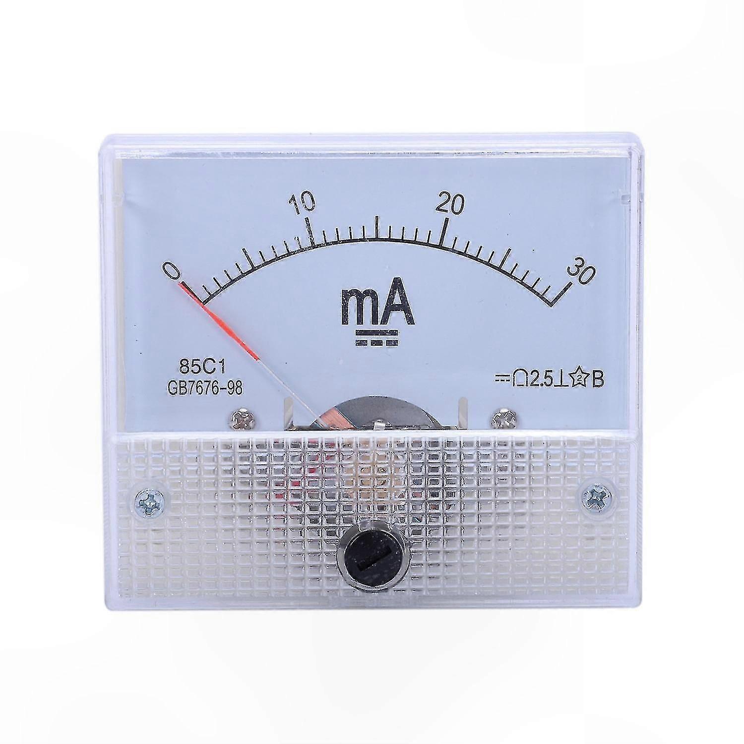 Analog Current Meter 0-30mA Panel Ammeter with 85C1 Scale Display