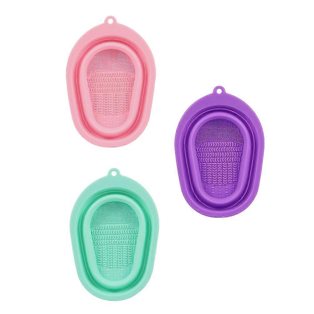Makeup Brush Scrubber 3Pack For Daily Use Assorted Color Practical Design Compact Shape Easy To Clean