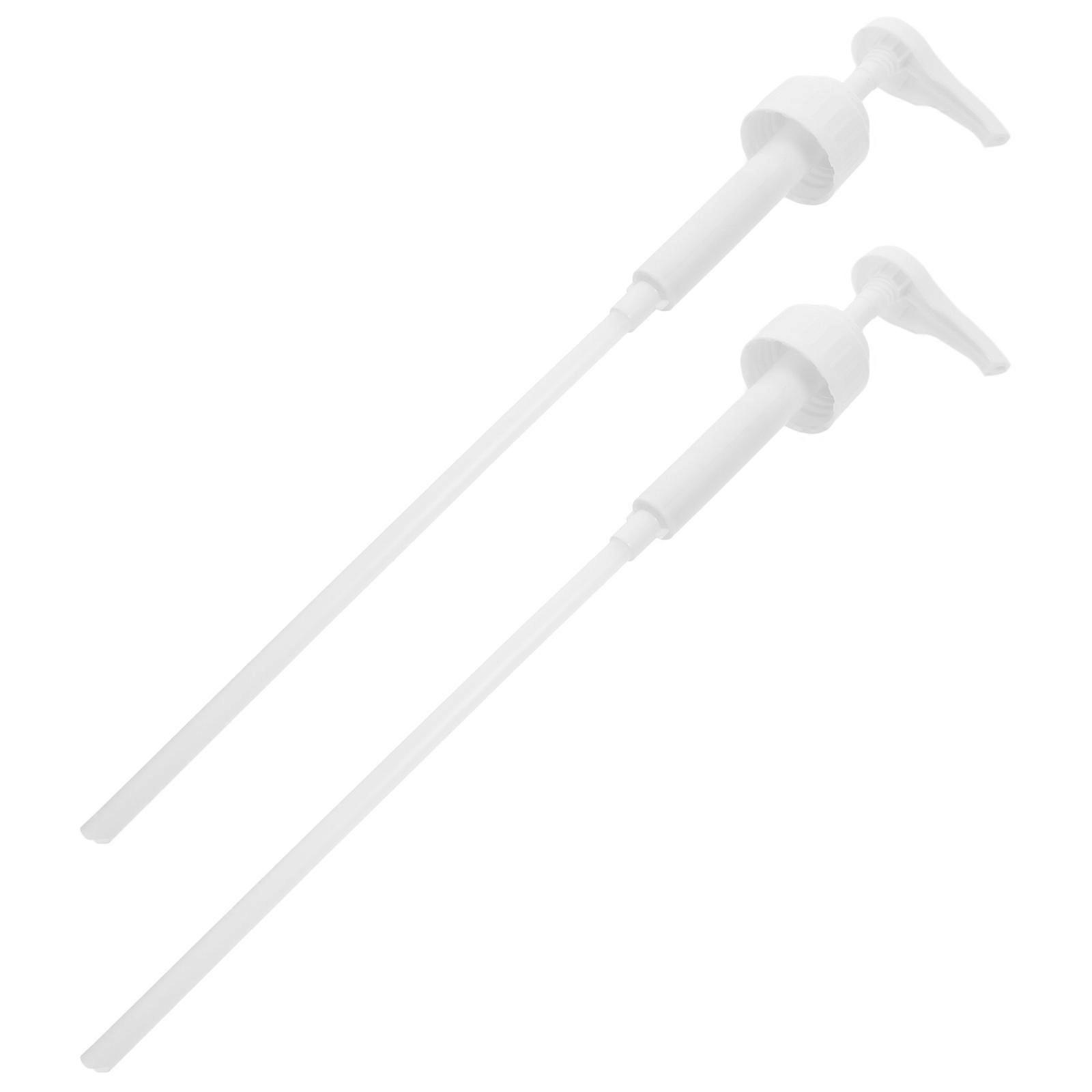 White Plastic Shampoo Pump Dispenser for Replacement Fits Large Bottles 2 Pack