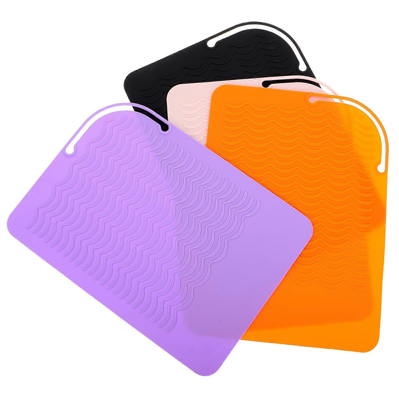 Silicone Heat Mat for Flat Iron Curling Iron Hot Styling Tools Practical Design for Home Use and Travel 4Pcs