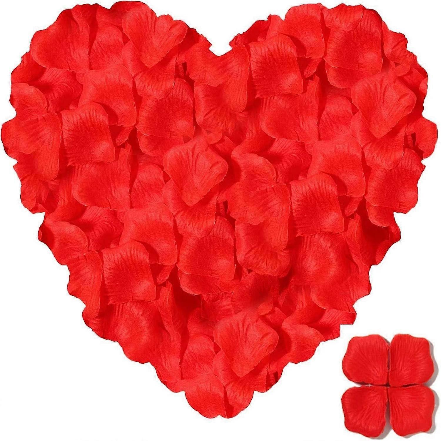 1000 adet İpek Yapay Gül Yaprakları Düğün Çiçekleri Parti Romantik GeceKırmızı
