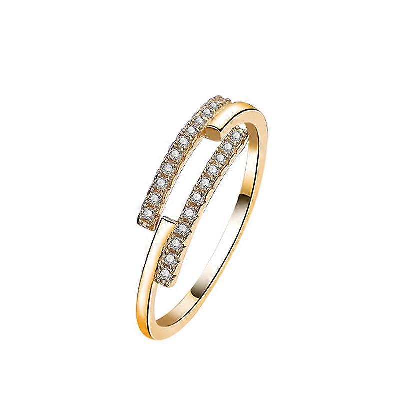 Ring, Women's S925 Sterling Silver Micro Pave Cubic Zirconia Double Layer Daily Ring