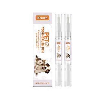 2 stuks Huisdier Tandenborstel Pen, Hond Tanden Reinigingspen, Hond Tandsteen Verwijderaar voor Tanden, Kat/Hond Tand Whitening & Reiniging, Natuurlijke Plantaardige Substantie-Huisdier Tanden 