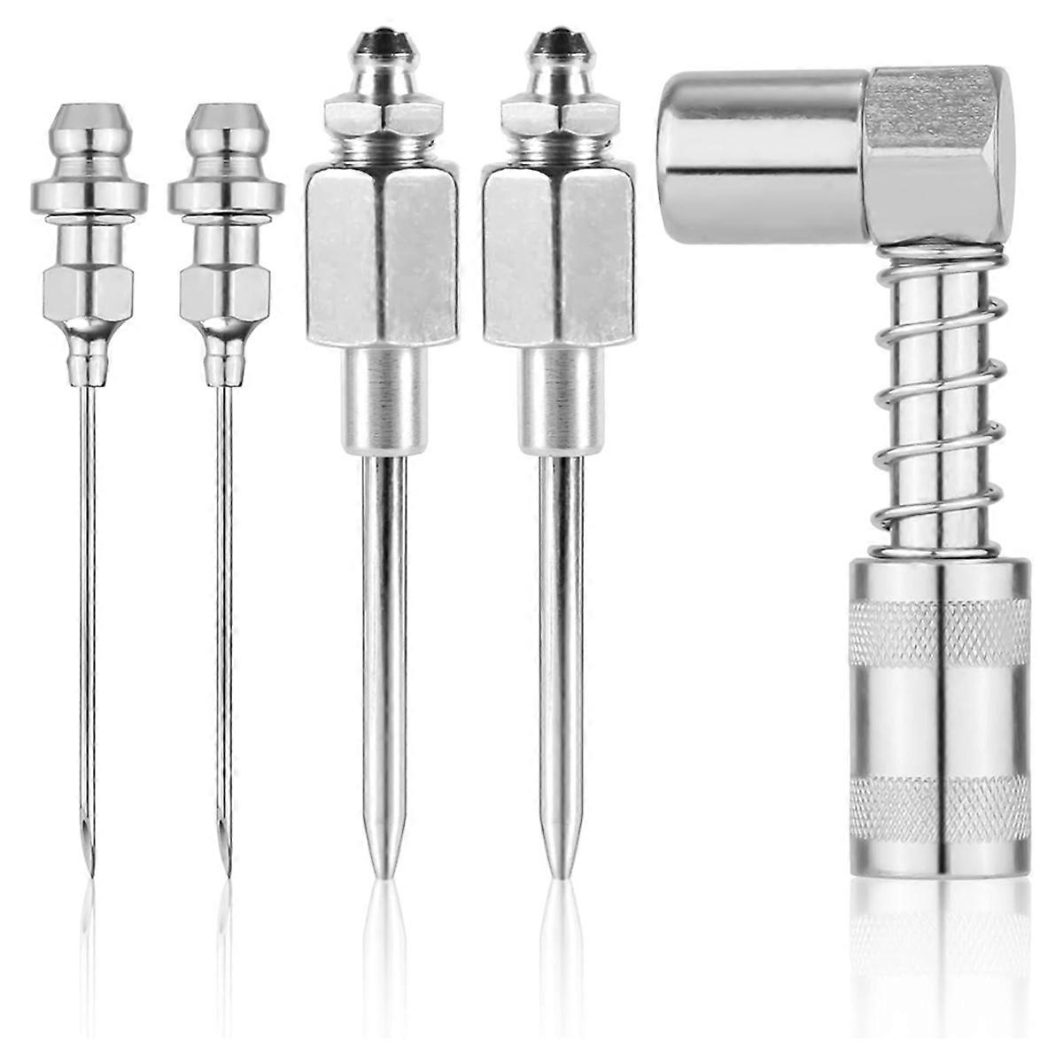 5pcs Grease Needle Kit, 90 Degree Grease Coupler Needle Grease Fitting Nozzle Grease Injector Needle Tip