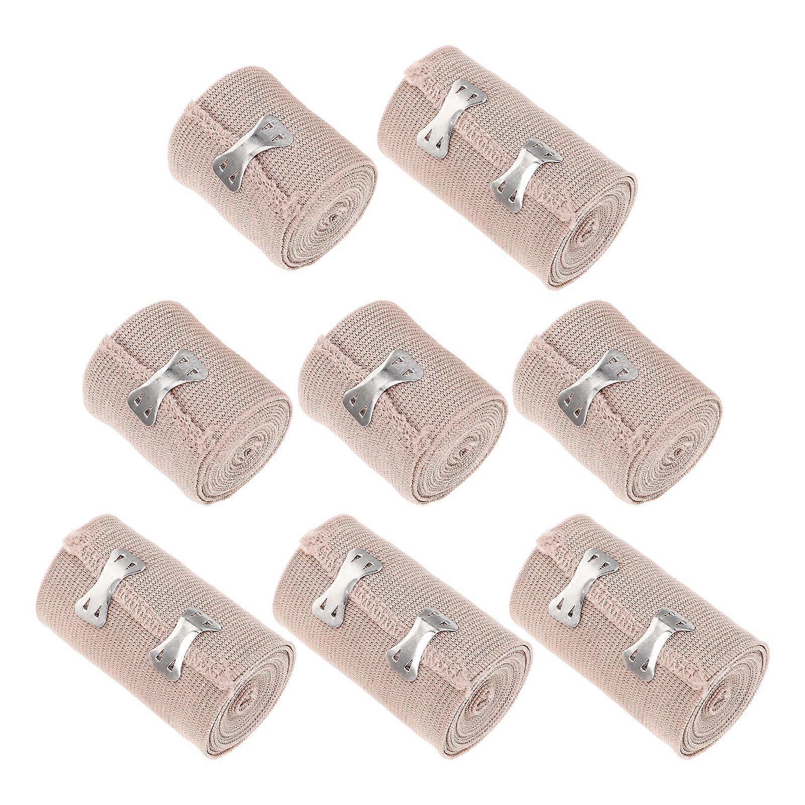 Khaki High Elastic Bandage for Sports Injury 8Pcs Outdoor Use
