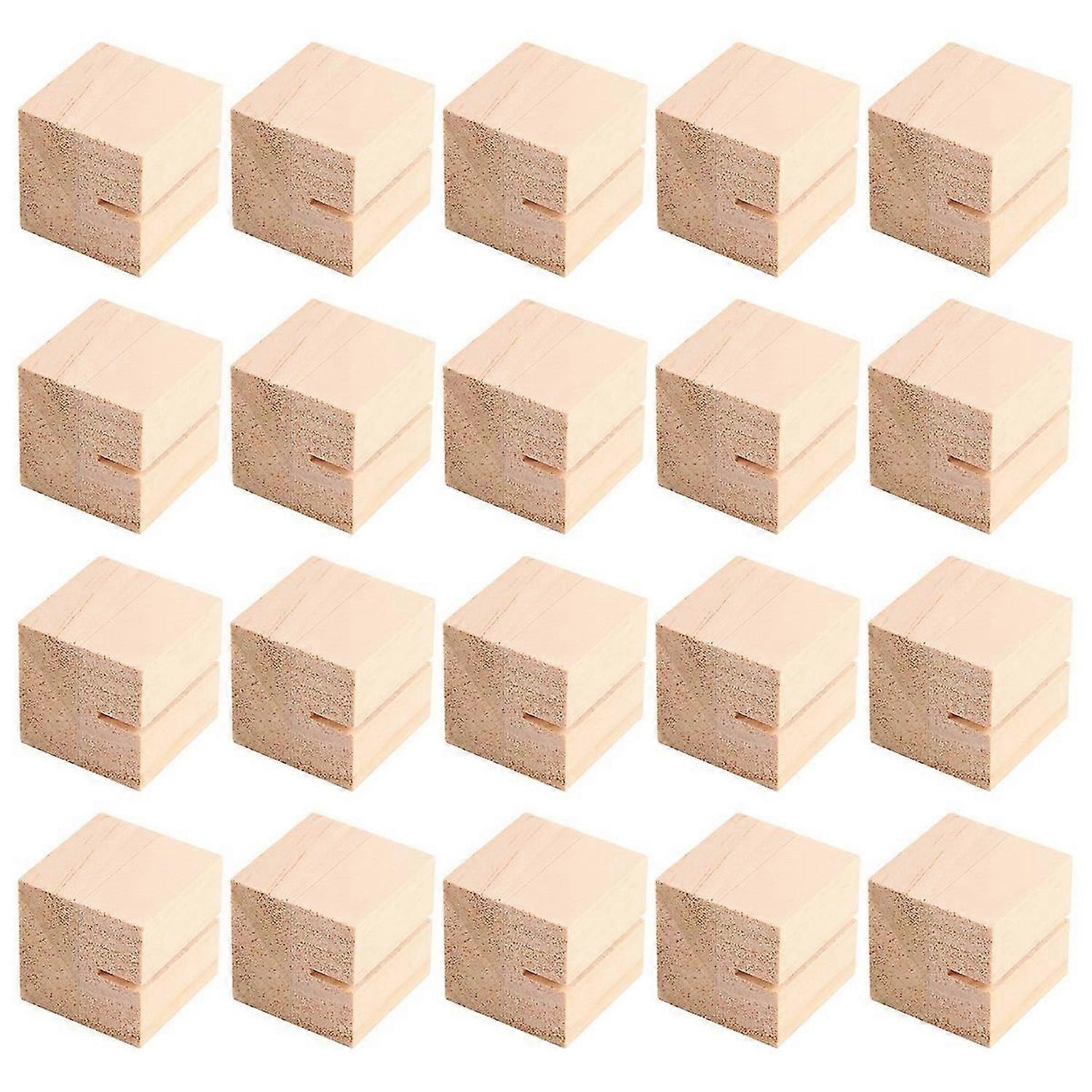 20Pcs Wooden Name Card Holder Wooden Table Number Stands Solid Wood Place Card Holders for Name Tags