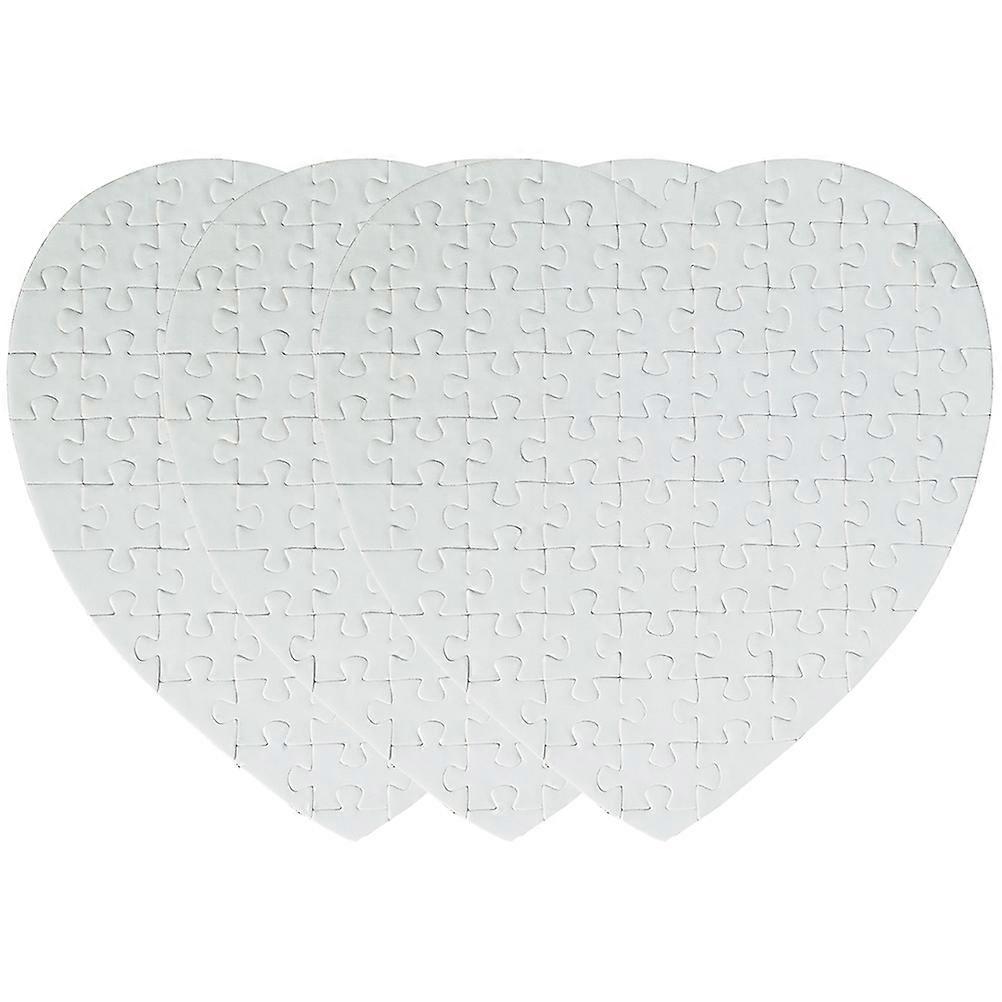 Thermal Puzzle Heart Shape Core Piece for Puzzle Pieces White Paper Material Suitable for Heat Transfer 3Pcs