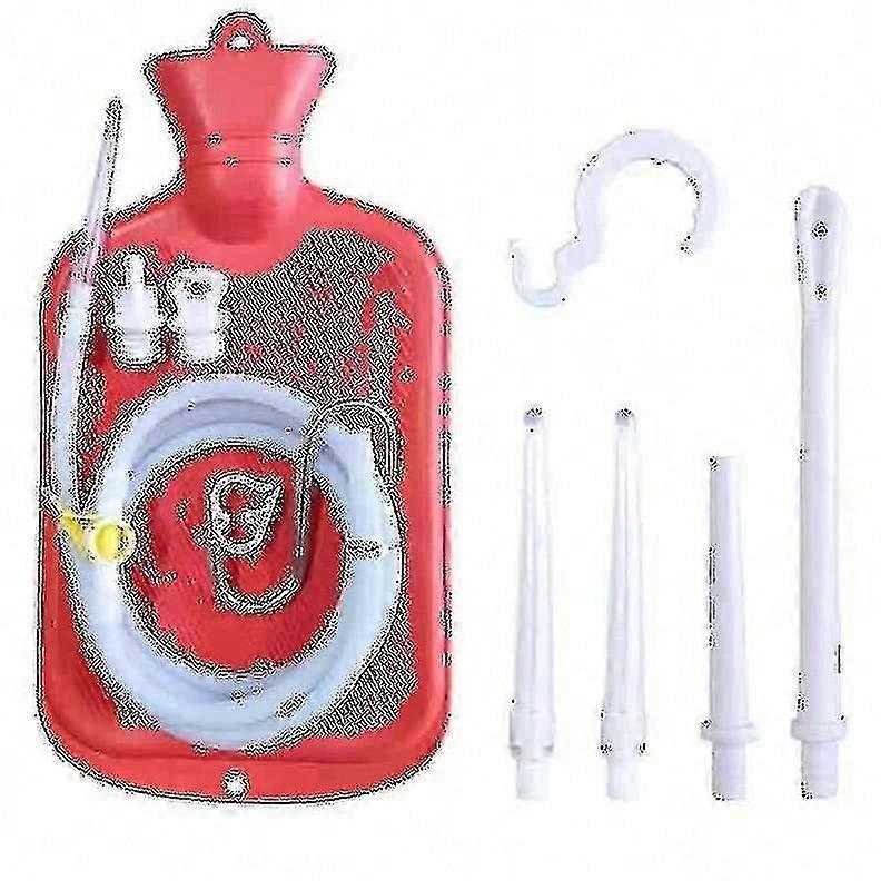 2 L Enema Bag Home Enema Kit With 3 Enema Tips,60 Inch Long Silicone Hose, Controlable Water Flow