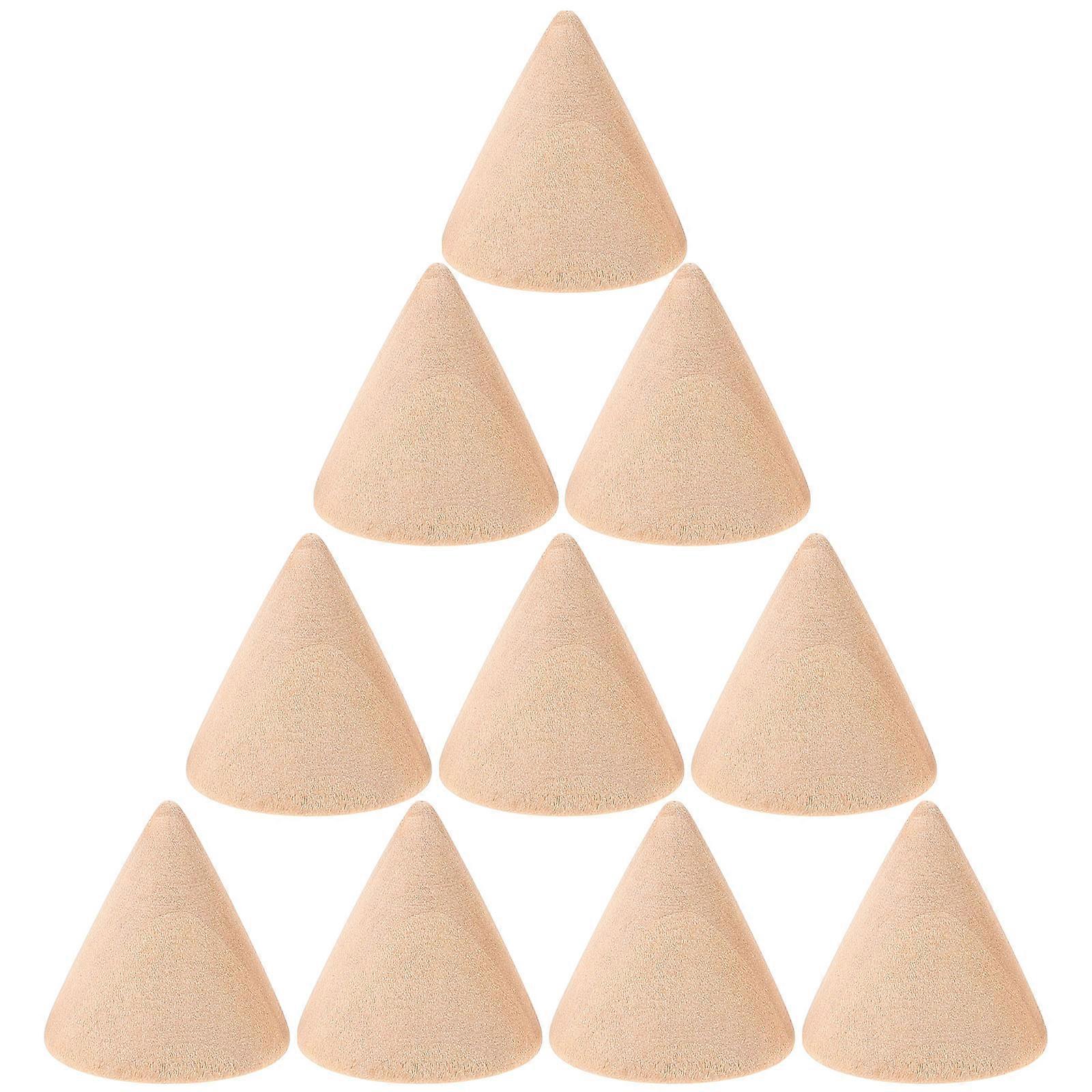 DIY Cone Wooden Craft Cone Suitable for Jewelry Display 40Pcs