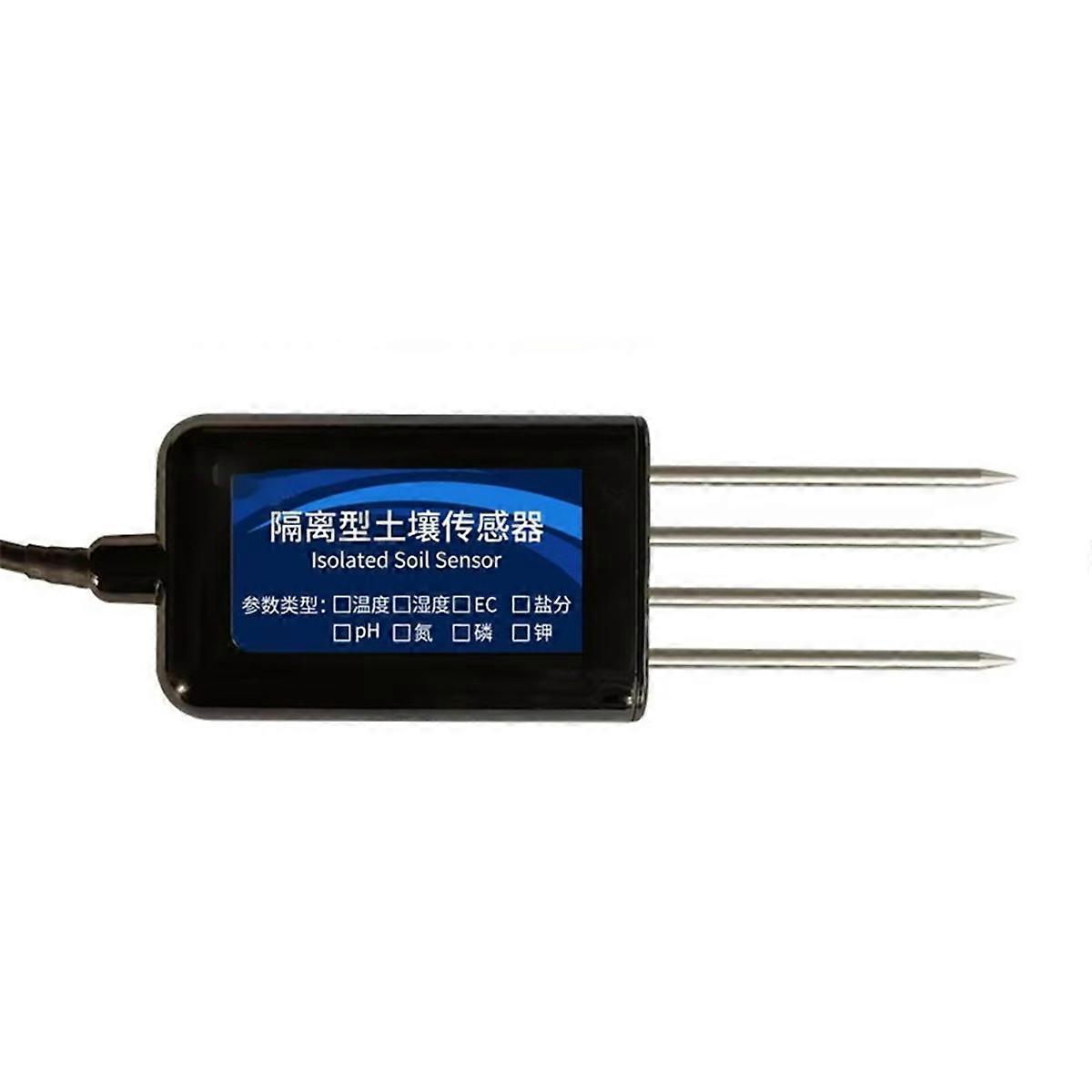 Isolated Soil Sensor Temperature Humidity Nitrogen Phosphorus Potassium PH Value Salt RS485 Detector