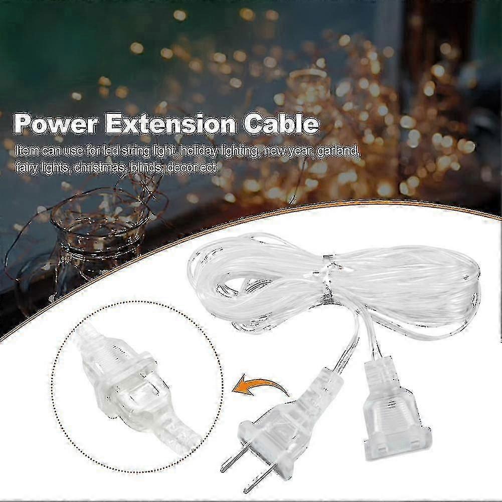 5m Clear Line Easy Install Power Extension Cable For Christmas Lights